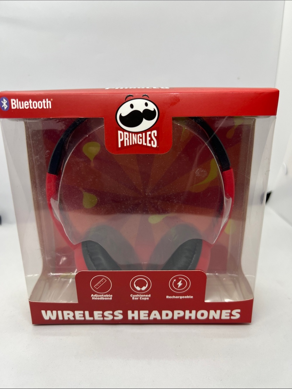 Pringle Red Wireless Bluetooth Headphones with Cushioned Ear Cups